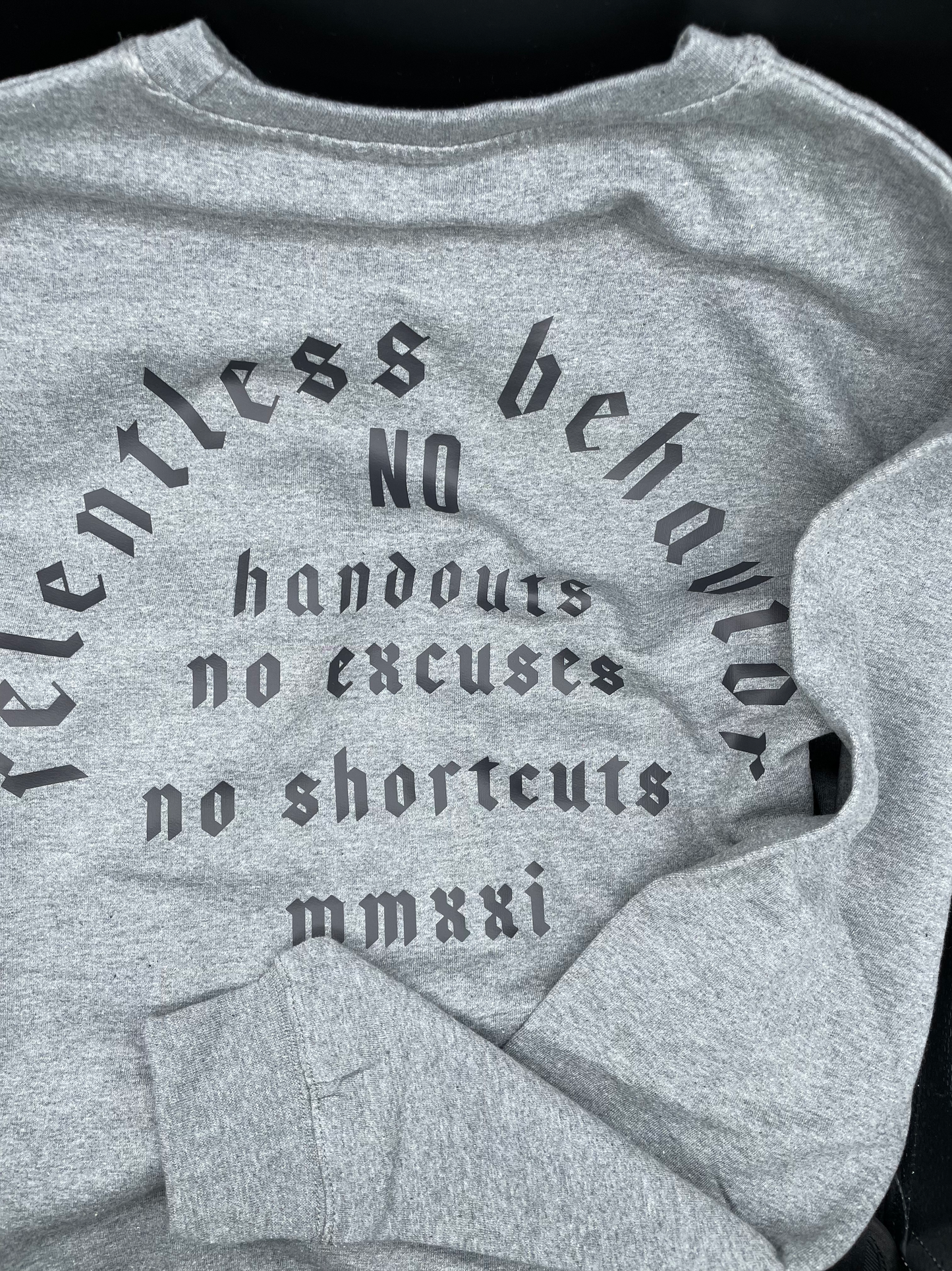 NO HANDOUTS CREW NECK SWEAT SHIRT